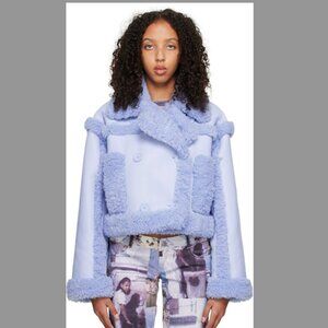 Stand Studio Kristy Jacket Blue Faux Fur Coat – Size 32/US 2